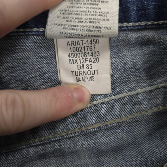 Ariat Jeans Mens 32x32 Blue Denim M4 Low Rise Boot Turnout Relaxed Western Work - Picture 4 of 13